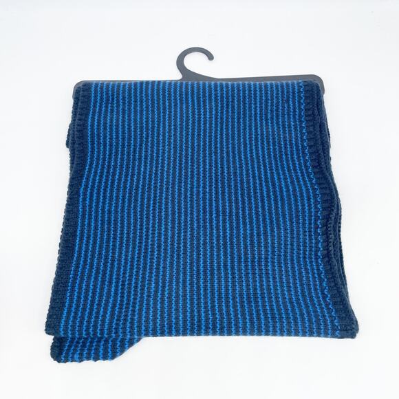 Goodfellow & Co Men's Striped Scarf Warm Winter Navy One Size Fits Most - Picture 3 of 5